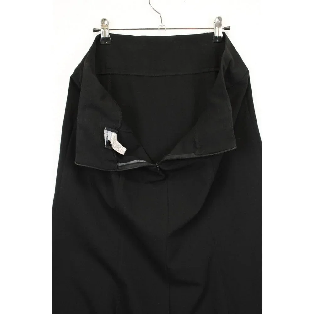 First Option Skirt Women 10 Knee Length Casual Zip Back Closure Fluted Hem Black